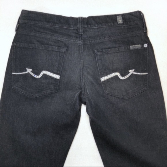 7 For All Mankind Denim - 7 For All Mankind Roxanne Black w/ Jewels Jeans